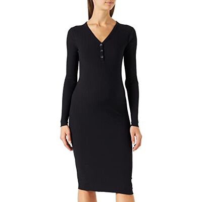 SUPERMOM Clarkson Nursing damesjurk met lange mouwen, zwart-P090, L SUPERMOM Clarkson Nursing damesjurk met lange mouwen, zwart-P090, L