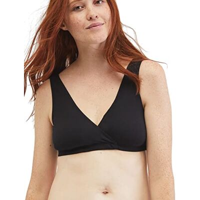Motherhood Maternity Vrouwen Zacht Katoen Spandex Wrap Voorkant Moederschap & Nursing Slaap Bralette BH S-3X, Zwart, M Motherhood Maternity Vrouwen Zacht Katoen Spandex Wrap Voorkant Moederschap & Nursing Slaap Bralette BH S-3X, Zwart, M