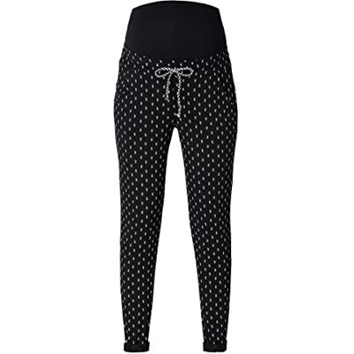 Noppies Damesbroek Over The Belly Allover Print Macon broek, Black P090, 32 Noppies Damesbroek Over The Belly Allover Print Macon broek, Black P090, 32