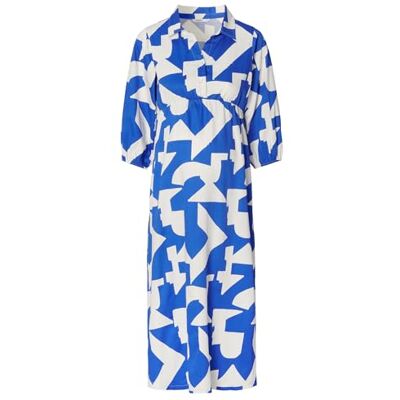 Noppies Maternity Pilar Verpleegjurk 3/4 mouw, Graphic Blue Print N332, L Noppies Maternity Pilar Verpleegjurk 3/4 mouw, Graphic Blue Print N332, L