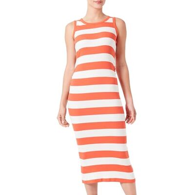 Noppies Maternity Dames Keesje Rib Dress Mouwloze Stripe Jurk, Rood P899, XS Noppies Maternity Dames Keesje Rib Dress Mouwloze Stripe Jurk, Rood P899, XS