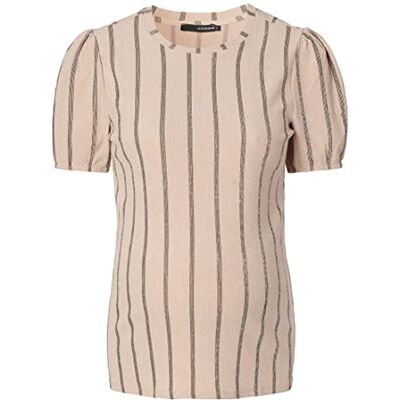 SUPERMOM Dames T-shirt met korte mouwen gestreept T-shirt, Oxford Tan P875, 36 SUPERMOM Dames T-shirt met korte mouwen gestreept T-shirt, Oxford Tan P875, 36