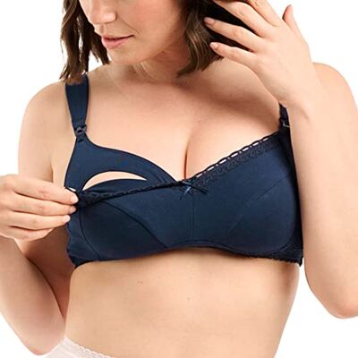 Sans Complexe , Zwangerschaps- en borstvoeding beha zonder versterkingen, New Calin, GAH Marineblauw, 85C Sans Complexe , Zwangerschaps- en borstvoeding beha zonder versterkingen, New Calin, GAH Marineblauw, 85C