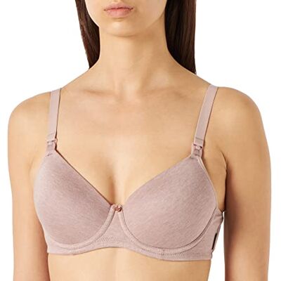 Noppies Zwangerschapsmode voor dames, gevoerde voedingsbeha, katoen gemêleerd, Bark Melange P865, 70F Noppies Zwangerschapsmode voor dames, gevoerde voedingsbeha, katoen gemêleerd, Bark Melange P865, 70F