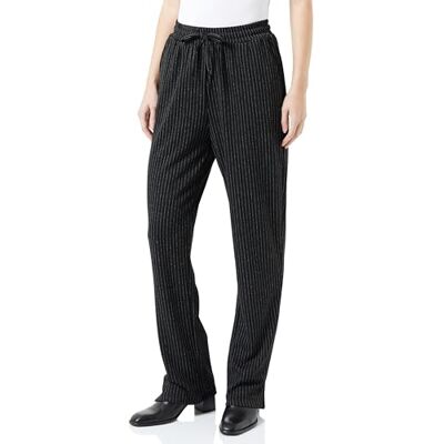 PIECES Bestseller A/S Pcjannah Hw Broek voor dames, Zwart/Stripes: witte strepen, L PIECES Bestseller A/S Pcjannah Hw Broek voor dames, Zwart/Stripes: witte strepen, L