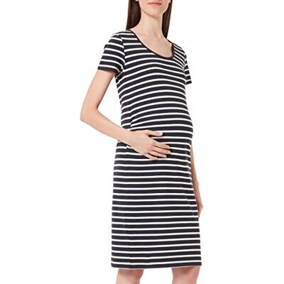 MAMALICIOUS bestseller a/s MLEMMA Y/D S/S Jurk A. Jurk, Donkerblauw/Stripes: Y/D Whitecap Gray, S MAMALICIOUS bestseller a/s MLEMMA Y/D S/S Jurk A. Jurk, Donkerblauw/Stripes: Y/D Whitecap Gray, S