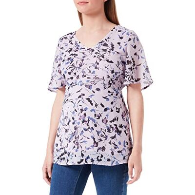 Noppies Maternity Dames Blouse korte mouw allover print Kula Blouse, Iris-P905, S Noppies Maternity Dames Blouse korte mouw allover print Kula Blouse, Iris-P905, S