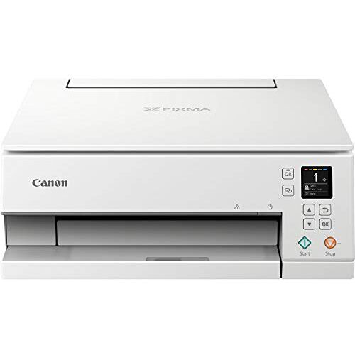 Canon PIXMA TS6351 printer kleureninkjet multifunctioneel apparaat DIN A4 (scanner, kopieerapparaat, fotoprinter, OLED, 4.800 x 1.200 dpi, USB, WLAN, AirPrint, 5 inkt, duplexdruk, 2 papiertoevoeringen), wit