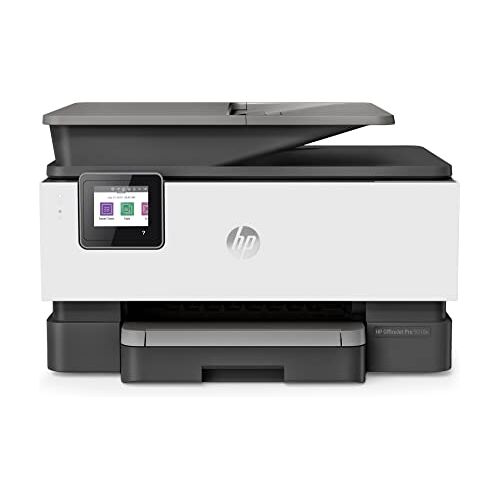 HP OfficeJet Pro 9010e Multifunctionele printer (+, A4, printer, scanner, kopieerapparaat, fax, WLAN, LAN, Duplex, Airprint, met 6 proefmaanden  Instant Ink inbegrepen), grijs, wit