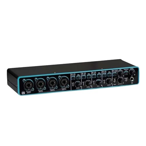 banps Audio-interface, USB-audio-interface Audio-interface geluidskaart Professionele USB-interface 4×4 met microfoonvoorversterker for opname