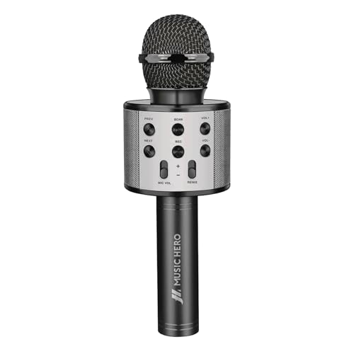 Music Hero Karaoke microfoon, draadloos, met effecten, karaoke-luidspreker, 5 watt