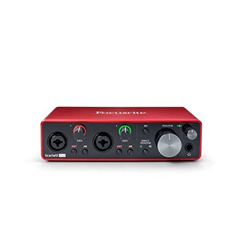 Focusrite Scarlett 2i2 3rd Gen USB-audio-interface voor opnames, liedjes schrijven, streamen en podcasting, hifi, studiokwaliteitsopnames en alle software die je nodig hebt voor opnames