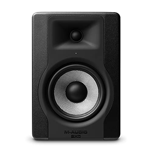 M-Audio BX5 D3 Compacte 2-weg 5-inch Actieve Studio Monitor Luidspreker voor Muziekproductie en Mixen met Ingebouwde Akoestische Ruimtecontrole, 1 Stuk, Zwart