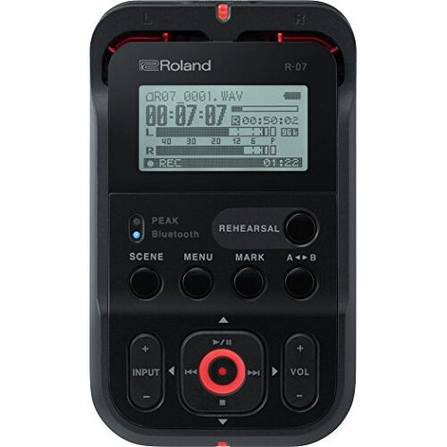 Roland R-07 Hoge-resolutie draagbare audiorecorder, zwart