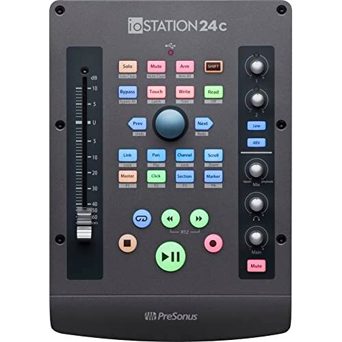 PreSonus ioStation 24c, 2x2 USB-C audio-interface en productie DAW controller met softwarecable voor opname, podcasting en muziekproductie