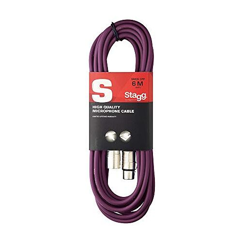 Stagg SMC6 CPP 6 m XLR naar XLR microfoonkabel paars