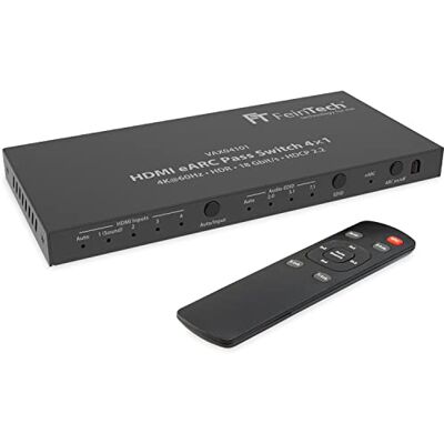 FeinTech HDMI eARC Pass Switch 4x1 - HDMI Schakelaar FeinTech HDMI eARC Pass Switch 4x1 - HDMI Schakelaar