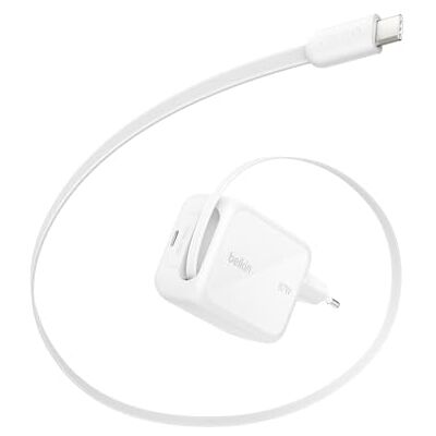 Belkin UltraCharge USB-C Oplader 45W met Uittrekbare USB C Kabel (80 cm) en USB-C poort USB C Charger, Oplader iPhone 17 en 16 Serie, Galaxy S26 Serie, AirPods, Tablet, MacBook, Laptop Belkin UltraCharge USB-C Oplader 45W met Uittrekbare USB C Kabel (80 cm) en USB-C poort USB C Charger, Oplader iPhone 17 en 16 Serie, Galaxy S26 Serie, AirPods, Tablet, MacBook, Laptop