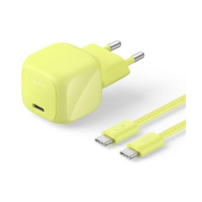 Belkin BoostCharge 30W USB C Oplader met GaN en Gevlochten USB-C-Kabel (2m) Compacte GaN Charger, USB C Charger, USB-C PD iPhone Oplader voor MacBook Neo, iPad, Samsung Galaxy, Google Pixel, AirPods Belkin BoostCharge 30W USB C Oplader met GaN en Gevlochten USB-C-Kabel (2m) Compacte GaN Charger, USB C Charger, USB-C PD iPhone Oplader voor MacBook Neo, iPad, Samsung Galaxy, Google Pixel, AirPods