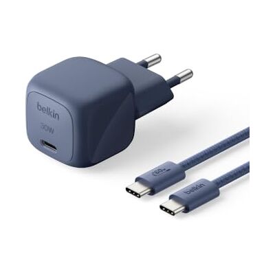 Belkin BoostCharge 30W USB C Oplader met GaN en Gevlochten USB-C-Kabel (2m) Compacte GaN Charger, USB C Charger, USB-C PD iPhone Oplader voor MacBook Neo, iPad, Samsung Galaxy, Google Pixel, AirPods Belkin BoostCharge 30W USB C Oplader met GaN en Gevlochten USB-C-Kabel (2m) Compacte GaN Charger, USB C Charger, USB-C PD iPhone Oplader voor MacBook Neo, iPad, Samsung Galaxy, Google Pixel, AirPods