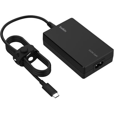 Belkin Connect 100W Power Delivery USB-C Core GaN-voedingsadapter, snellaadadapter met universele USB-C-compatibiliteit, kabel van 2,5 m, voor gamingapparaten, MacBook Pro, pc-laptops en Chromebook Belkin Connect 100W Power Delivery USB-C Core GaN-voedingsadapter, snellaadadapter met universele USB-C-compatibiliteit, kabel van 2,5 m, voor gamingapparaten, MacBook Pro, pc-laptops en Chromebook