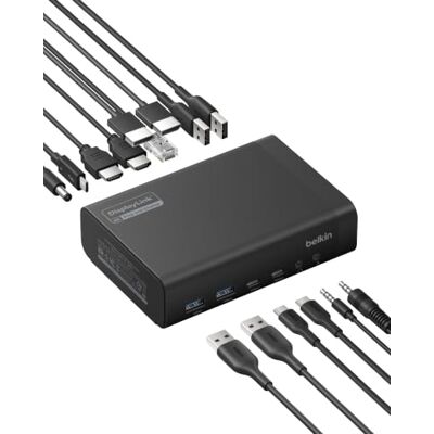 Belkin Connect 14-in-1 USB Hub 140W, USB C Hub voor 2 Schermen, Docking Station, 4K@60Hz-ondersteuning, DisplayLink Technologie, Gegevensoverdracht met 10Gbps, 1Gb Ethernet Poort, Laptopuitbreiding Belkin Connect 14-in-1 USB Hub 140W, USB C Hub voor 2 Schermen, Docking Station, 4K@60Hz-ondersteuning, DisplayLink Technologie, Gegevensoverdracht met 10Gbps, 1Gb Ethernet Poort, Laptopuitbreiding