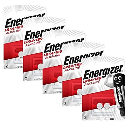 Energizer LR54/189 alkalineknopbatterij 5 blisters van 2 (totaal 10 batterijen) Energizer LR54/189 alkalineknopbatterij 5 blisters van 2 (totaal 10 batterijen)