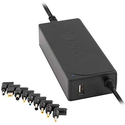 NGS 70W Universele Handmatige Oplader met een Vermogen van 70 W voor Laptops, Oplader met 9 Adapters die Compatibel Zijn met HP, Dell, Asus, Lenovo en Hacer NGS 70W Universele Handmatige Oplader met een Vermogen van 70 W voor Laptops, Oplader met 9 Adapters die Compatibel Zijn met HP, Dell, Asus, Lenovo en Hacer