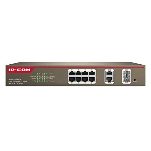 Up Mask IPCOM PoE Management Switch S3300-10-PWR-M 8-poorten FE poorten + 2 GE/SFP Combo Ports Management (S3300-10-PWR-M)