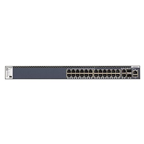 Netgear GSM4328S-100NES stapelbare switch M4300-28G (24 poorten 1 GB, 2 poorten 10GBASE-T en 2 SFP+-poorten)