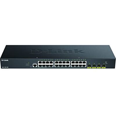 D-Link DGS-1250-28X/E, 28-poorten Layer 2/3 Smart Managed Gigabit Switch (24x BaseT-poort, 4x 10G SFP+-sleuf) Alleen EU-netsnoer D-Link DGS-1250-28X/E, 28-poorten Layer 2/3 Smart Managed Gigabit Switch (24x BaseT-poort, 4x 10G SFP+-sleuf) Alleen EU-netsnoer