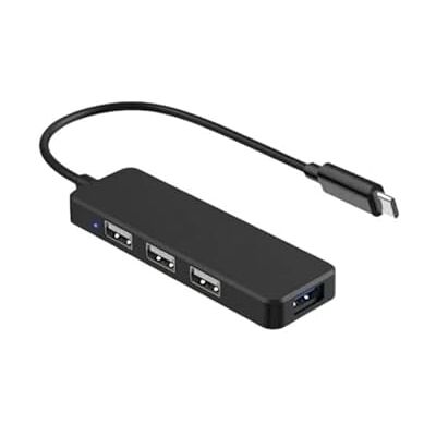 Watio Wave HUB USB 2.0 Hub met 3 poorten en 1 USB 3.0 Type C Poort, Zwart, Ideaal voor het uitbreiden van apparaatverbindingen. * Watio Wave HUB USB 2.0 Hub met 3 poorten en 1 USB 3.0 Type C Poort, Zwart, Ideaal voor het uitbreiden van apparaatverbindingen. *