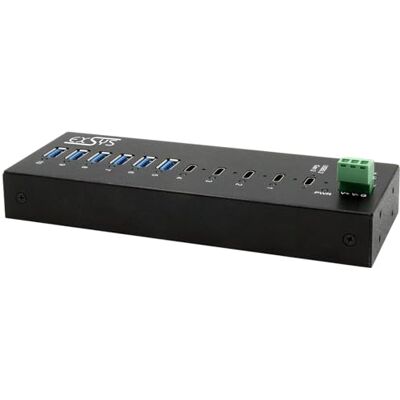EXSYS EX-12280HMS 10-poorts USB 3.2 Gen 2 metalen HUB, met 4X C-poorten en 6X A-poorten EXSYS EX-12280HMS 10-poorts USB 3.2 Gen 2 metalen HUB, met 4X C-poorten en 6X A-poorten