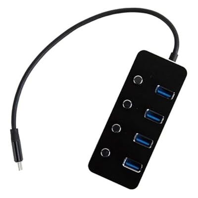 VoltShine Type-C-hub met 4 USB 3.1-poorten, 4 knoppen; ideaal voor poortuitbreiding en gelijktijdige verbinding van meerdere apparaten. VoltShine Type-C-hub met 4 USB 3.1-poorten, 4 knoppen; ideaal voor poortuitbreiding en gelijktijdige verbinding van meerdere apparaten.