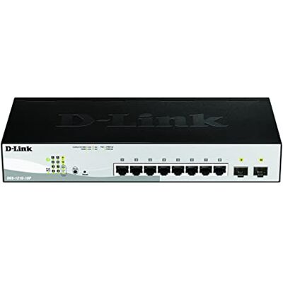 D-Link DGS-1210-10P/E 10-poorts Gigabit Smart+ Managed Switch inclusief 2x SFP-poort Alleen EU-netsnoer D-Link DGS-1210-10P/E 10-poorts Gigabit Smart+ Managed Switch inclusief 2x SFP-poort Alleen EU-netsnoer