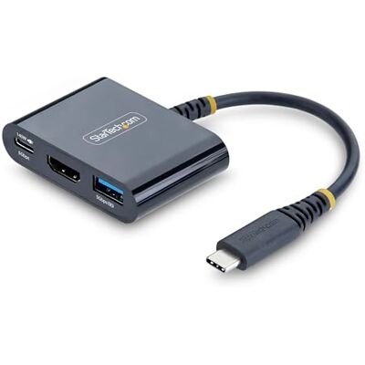 StarTech USB-C naar HDMI Multiport Adapter met 140W PD Charging, 4K 60Hz HDMI, USB 5Gbps Hub, Mini Dock, Zwart StarTech USB-C naar HDMI Multiport Adapter met 140W PD Charging, 4K 60Hz HDMI, USB 5Gbps Hub, Mini Dock, Zwart