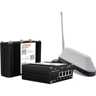 SELFSAT MWR 4540 4G Cat 6 WLAN-router tot 300 Mbps incl. Shark 5G antenne wit SELFSAT MWR 4540 4G Cat 6 WLAN-router tot 300 Mbps incl. Shark 5G antenne wit