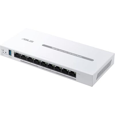 Asus EBG19P 9-Port Gigabit PoE+ VPN Wired Router, 123W, Easy centralized management with ExpertWiFi App, Layer 7 Firewall Asus EBG19P 9-Port Gigabit PoE+ VPN Wired Router, 123W, Easy centralized management with ExpertWiFi App, Layer 7 Firewall