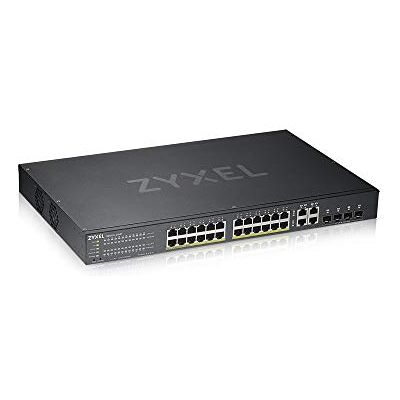 Zyxel 24 Poort Netwerk Ethernet Switch Smart Managed PoE+ GS192024HPV2 24x GbE PoE+ Poorten met 375W Budget + 4x Combo RJ-45/SFP, Smart Fan, NebulaFlex, VLAN, QoS, Rack Kit Zyxel 24 Poort Netwerk Ethernet Switch Smart Managed PoE+ GS192024HPV2 24x GbE PoE+ Poorten met 375W Budget + 4x Combo RJ-45/SFP, Smart Fan, NebulaFlex, VLAN, QoS, Rack Kit