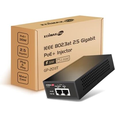 EDiMAX GP-201IT IEEE 802.3at 2.5 Gigabit 30W PoE+ Injector EDiMAX GP-201IT IEEE 802.3at 2.5 Gigabit 30W PoE+ Injector