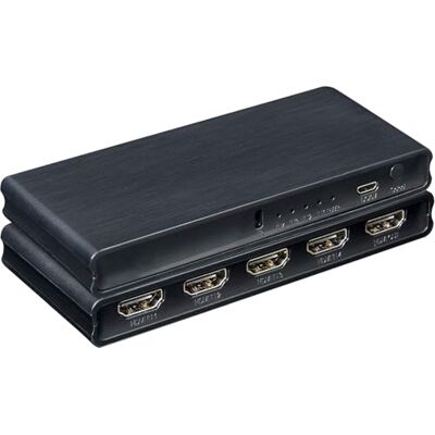 PremiumCord 4K HDMI Switch 4:1 met afstandsbediening, UHD 4K 2160p 60Hz, Full HD 1080p, 3D, HDCP 2.2, ARC, stroomvoorziening 5V/1A, kunststof, zwart PremiumCord 4K HDMI Switch 4:1 met afstandsbediening, UHD 4K 2160p 60Hz, Full HD 1080p, 3D, HDCP 2.2, ARC, stroomvoorziening 5V/1A, kunststof, zwart