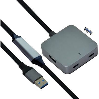 VALUE USB 3.2 Gen1 4-poorts hub (2x A + 2x C) met verlengkabel, zwart, 10 m VALUE USB 3.2 Gen1 4-poorts hub (2x A + 2x C) met verlengkabel, zwart, 10 m