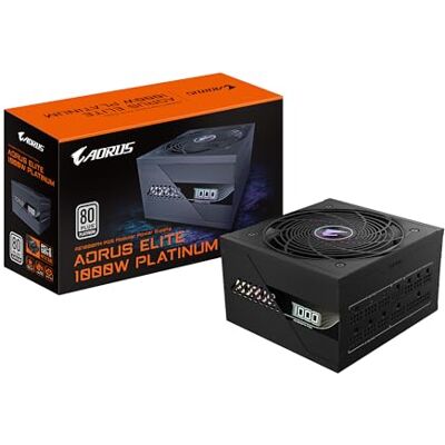 Gigabyte AORUS Elite P1000W Ice voeding PCIe 5.0, 80 Plus Platinum, volledig modulair design, 120 mm ventilator, ATX 3.0-compatibel, EU-stekker Gigabyte AORUS Elite P1000W Ice voeding PCIe 5.0, 80 Plus Platinum, volledig modulair design, 120 mm ventilator, ATX 3.0-compatibel, EU-stekker