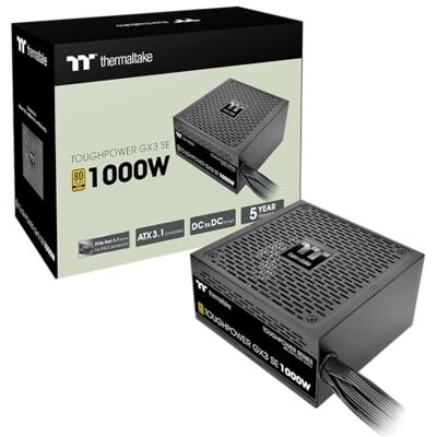 Thermaltake Toughpower GX3 SE 1000W ATX 3.0 PCIe Gen 5 80 Plus Gold Non-Modulair Thermaltake Toughpower GX3 SE 1000W ATX 3.0 PCIe Gen 5 80 Plus Gold Non-Modulair