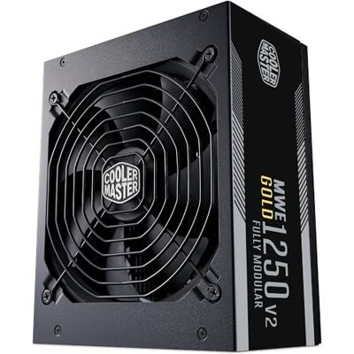 Cooler Master MWE Gold 1250 V2 ATX 3.1 Volmodulaire voeding, ATX 3.1-ondersteuning, 80 Plus Gold, 1250 watt pc-voeding, PCIe 5.1-kabel, 140 mm FDB-ventilator, hoge temperatuurdrempel Cooler Master MWE Gold 1250 V2 ATX 3.1 Volmodulaire voeding, ATX 3.1-ondersteuning, 80 Plus Gold, 1250 watt pc-voeding, PCIe 5.1-kabel, 140 mm FDB-ventilator, hoge temperatuurdrempel