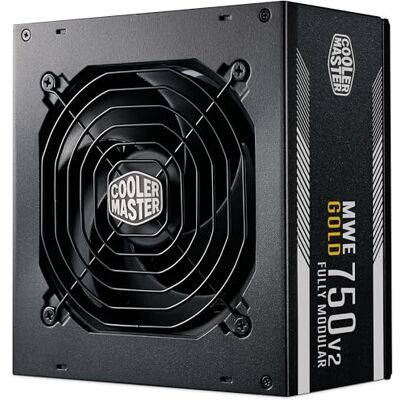 Cooler Master MWE Gold 750 V2 ATX 3.1 Volmodulaire voeding, ATX 3.1-ondersteuning, 80 Plus Gold, 750 watt pc-voeding, PCIe 5.1-kabel, 120 mm HDB-ventilator, hoge temperatuurdrempel Cooler Master MWE Gold 750 V2 ATX 3.1 Volmodulaire voeding, ATX 3.1-ondersteuning, 80 Plus Gold, 750 watt pc-voeding, PCIe 5.1-kabel, 120 mm HDB-ventilator, hoge temperatuurdrempel