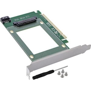 InLine Interfacekaart PCIe x16 U.2 NVMe, Adapter voor 2,5 inch SSD, SFF-8639 SATA-poort, voor servers en werkstations, met accessoires, 76619J InLine Interfacekaart PCIe x16 U.2 NVMe, Adapter voor 2,5 inch SSD, SFF-8639 SATA-poort, voor servers en werkstations, met accessoires, 76619J