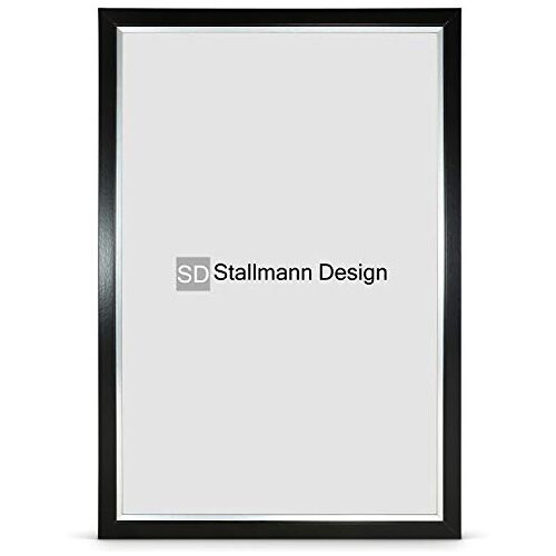 Stallmann Design My Frames fotolijst, 50 x 70 cm, puzzelformaat, zwarte lijst voor DIN A4 en 60 andere formaten, wissellijst van hout (mdf)