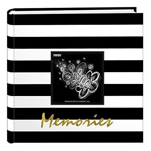 Pioneer EV-246/M Golden Memories Black and White Striped 200 pkt 4x6 Photo Album Photo Album, Papier, Pocket