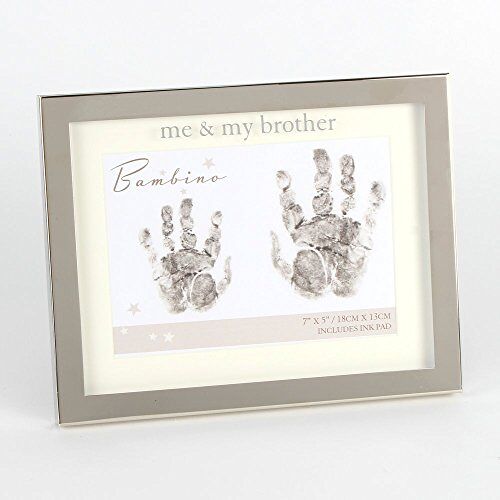 BAMBINO Me and My Brother Hand afdrukken 7 "x 5" fotolijst Baby Gift